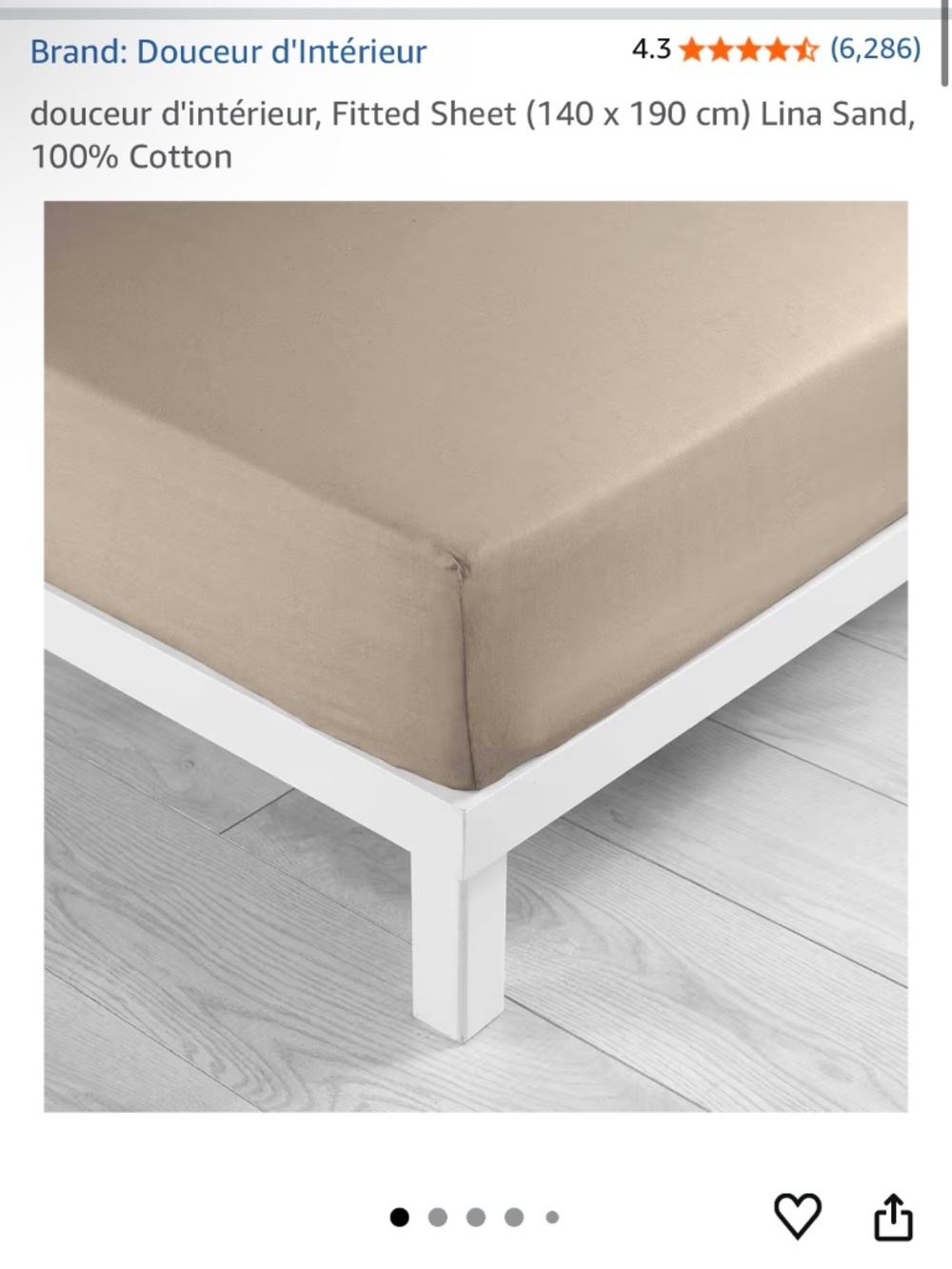 NEW NEVER USED French 100% Cotton Fitted Sheet – WHITE – European double size - Picture 6 of 6